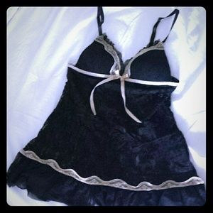 Black lace baby doll