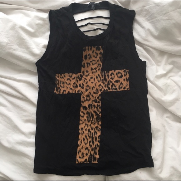 Forever 21 cheetah cross sleeveless