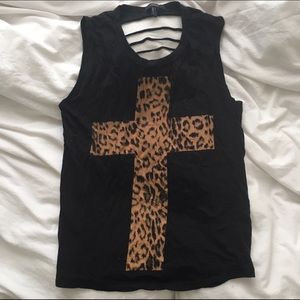 Forever 21 cheetah cross sleeveless