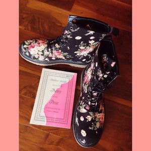 Floral Combat Boots