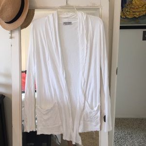 Michael Stars Long Sleeve Long White Cardigan