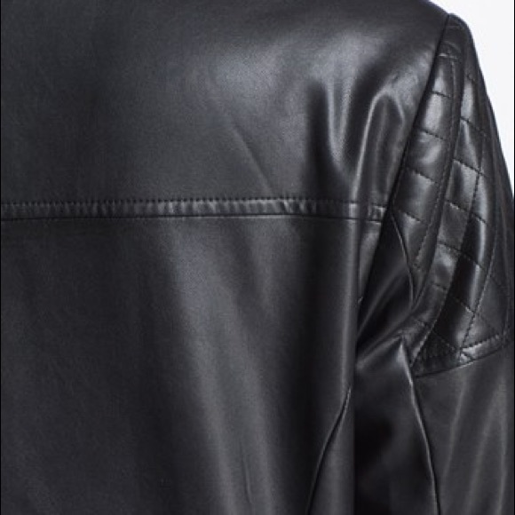 ❌❌SOLD❌❌Quilted Shoulder Faux Leather Moto Jacket - Picture 2 of 4