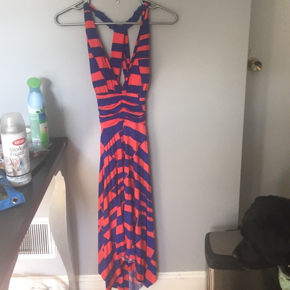 Red and blue dress