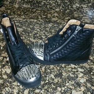 Jeffrey Campbell Spiked Leather Sneakers