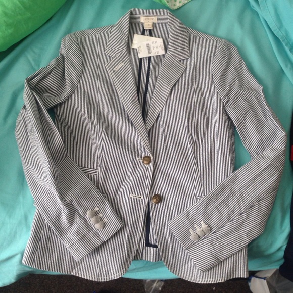 NWT Seersucker J. Crew Factory Blazer