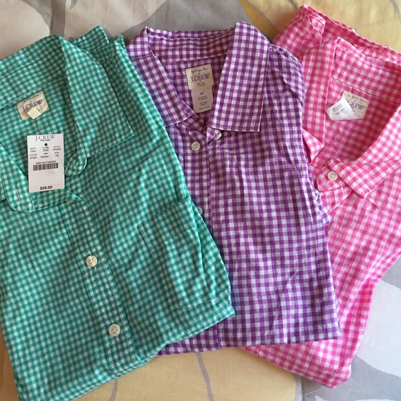 J.Crew perfect plaid button down shirts in XS