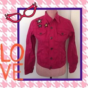 Hot pink denim jacket