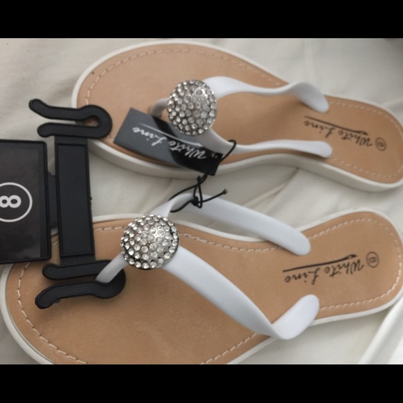 White flip flops