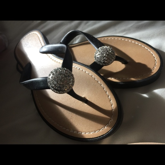 Black flip flops