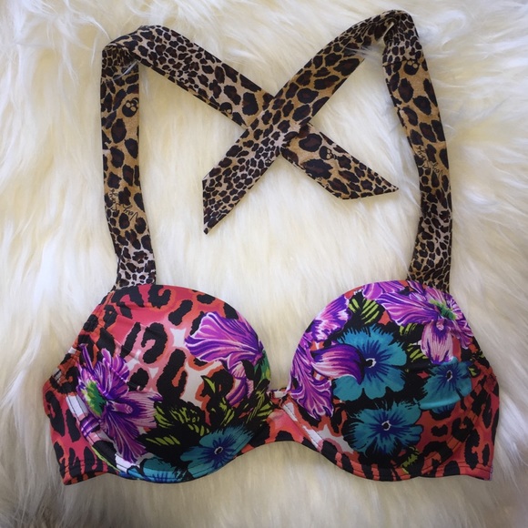 🔥🐆Floral/Leopard Victoria Secret Bikini Top 🌸🌺