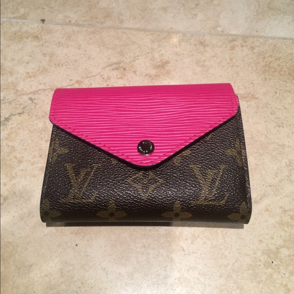 Hot pink monogram wallet