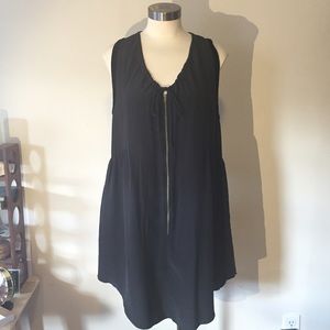 Aritzia Wilfred zip up silk drop waist dress