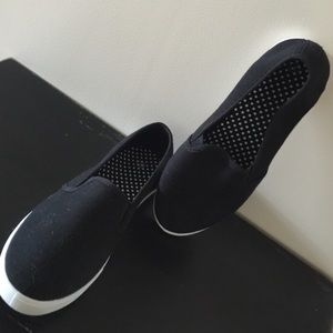 Black summer slip on shoes
