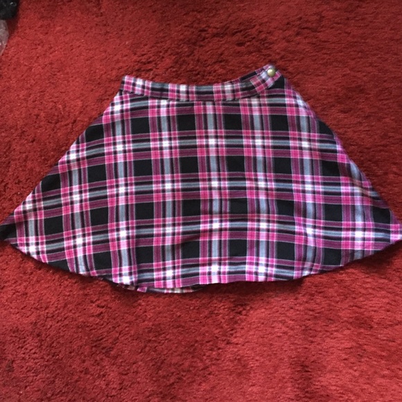 Fuchsia Plaid Circle Skirt