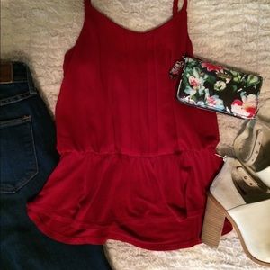 Red Peplum Top