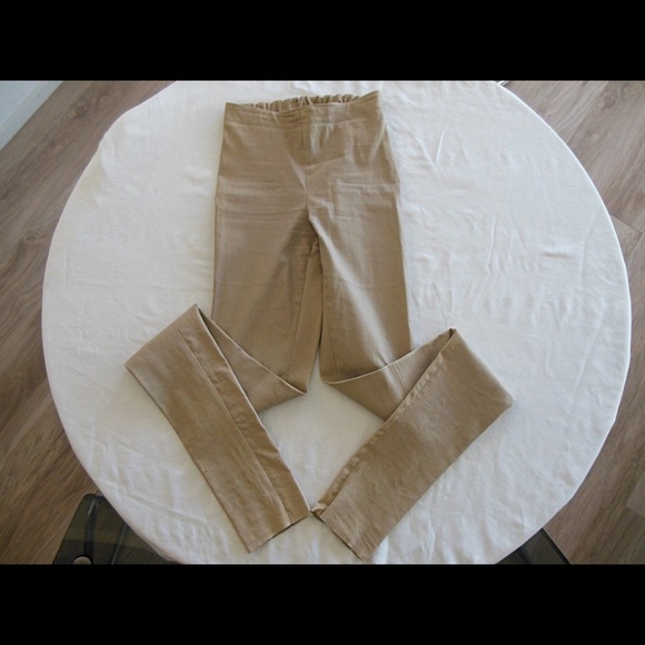 Leather Beige Trousers