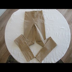 Leather Beige Trousers