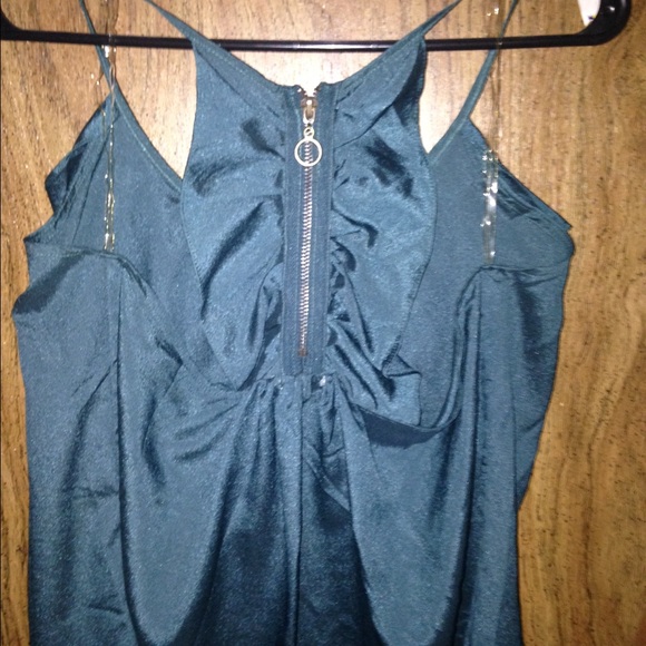 Ruffled racer back tank. Zips in the back. - Picture 3 of 3