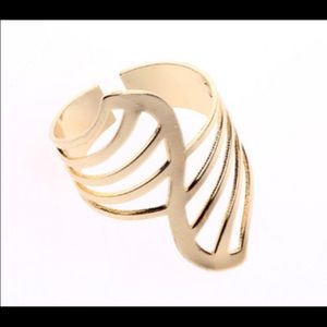 Beautiful hollow joint adjustable gold filled ring