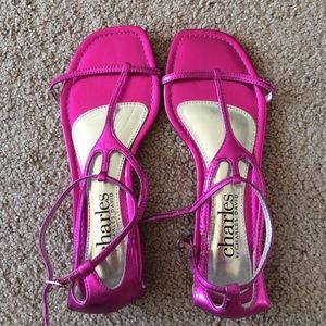 Charles by Charles David hot pink leather sandals.