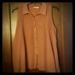 Peach Lush button up tank top