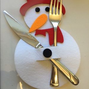 Snowman Silverware Holders