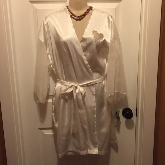 White robe with sheer sleeves