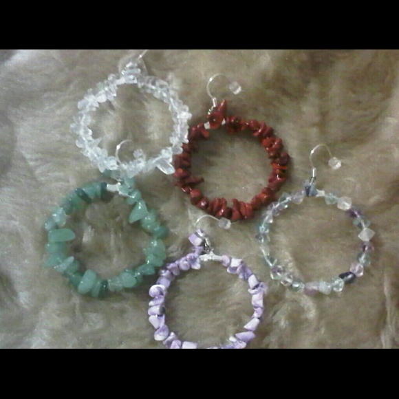 Handmade beaded hoop earrings