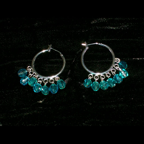 Handmade beaded hoop earrings