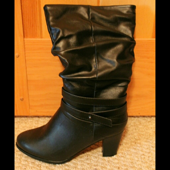 Black Slouch Boots Size 9-WIDE