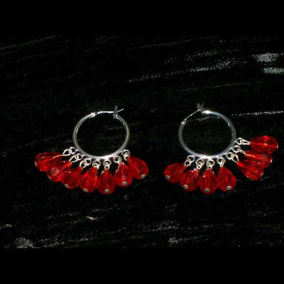 Handmade beaded dangling earrings