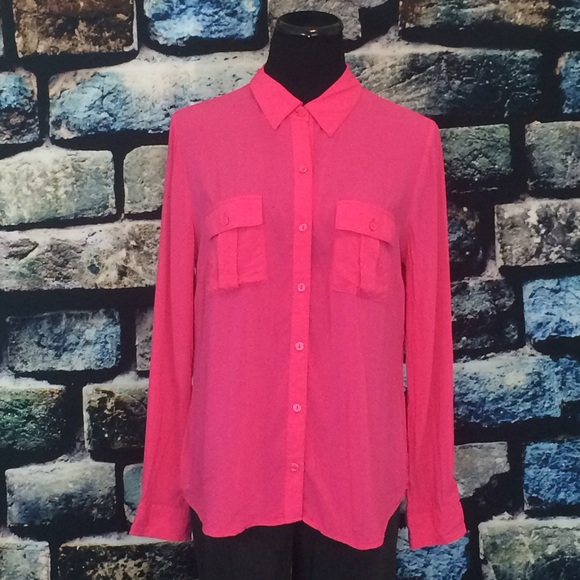 Pink button up blouse