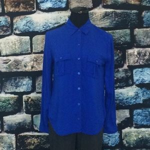 Royal Blue button up blouse