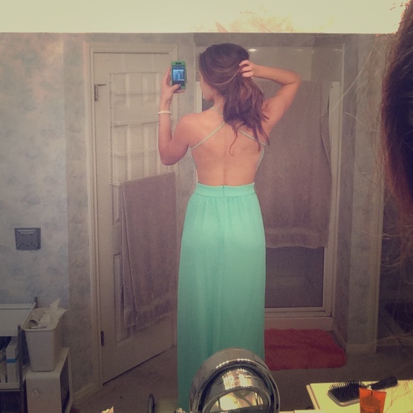 Seafoam backless maxi dress
