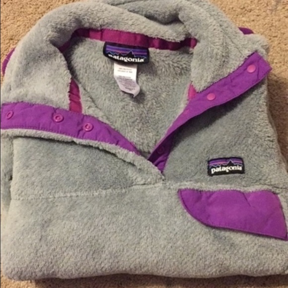 Gray and purple Patagonia pullover NWOT