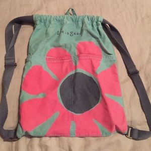 Life is Good Drawstring Bag