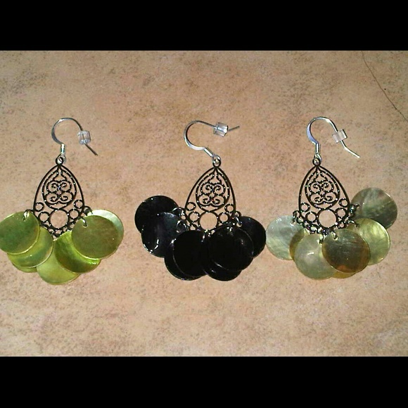 Handmade chandelier shell earrings