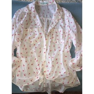 Pink Flamingo Button Down
