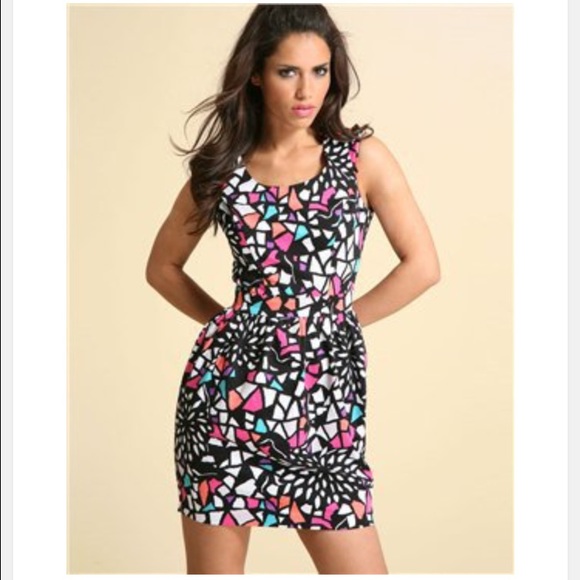 🎉HP🎉 ASOS Jazz Print Cut-out back Tulip Dress - Picture 4 of 4