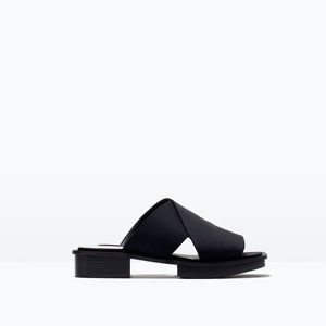 Zara black sandals slippers