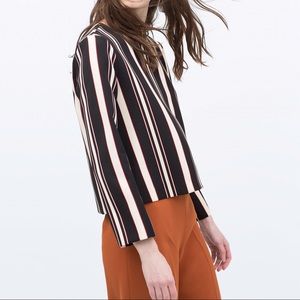 Zara colored strip top shirt