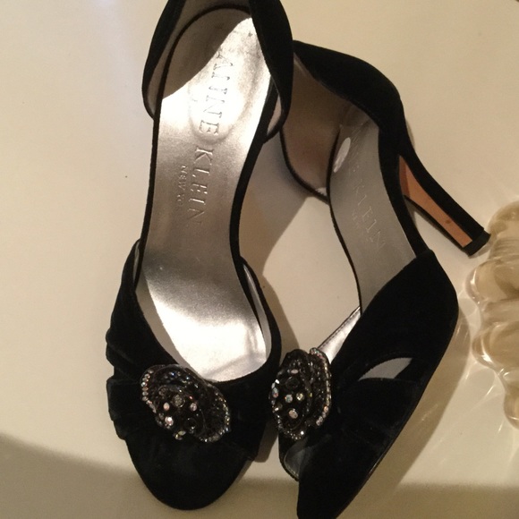 black velvet evening shoes