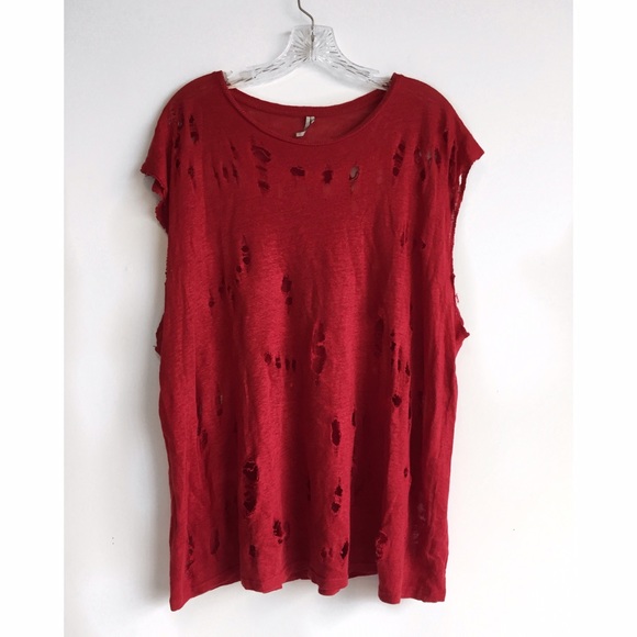 IRO Distressed Linen Top