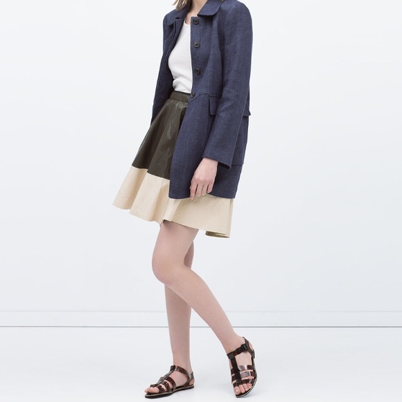 Zara faux leather two tone skirts - Picture 2 of 4