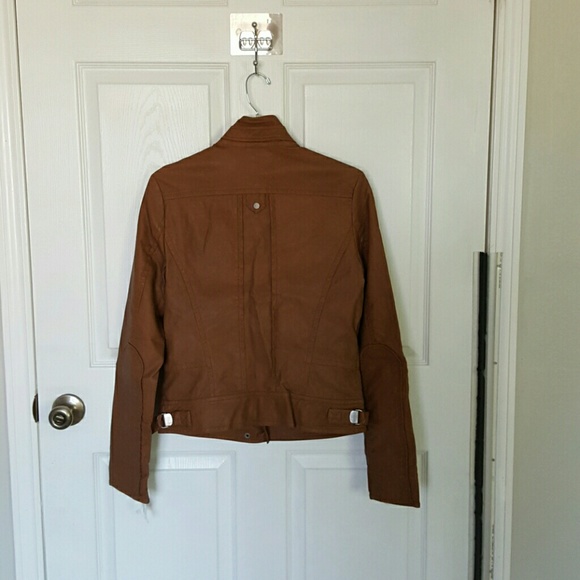Brown Faux Leather Jacket - Picture 2 of 4