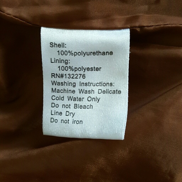 Brown Faux Leather Jacket - Picture 3 of 4