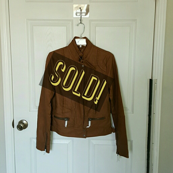 coalition  Jackets & Blazers - Brown Faux Leather Jacket