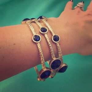 Three Gold & Black Bangle Bracelets!