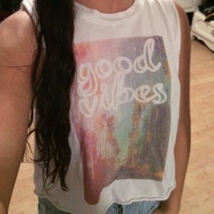 Brandy Melville good vibes muscle tank
