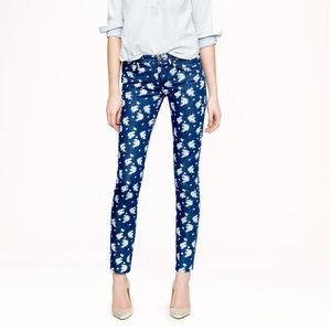 J.Crew Cropped Matchstick Jean in Indigo Floral